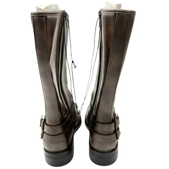 Torrid Moto Buckle Boots Womens Size 10WW Brown Wide Calf Zip Closure NWT - Picture 5 of 8